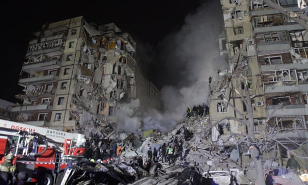 bombing of block of flats in Dnipro